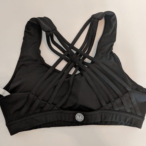 🍍3/$40 IAB MFG Strappy Sports Bra, Black, XS - Picture 6 of 6
